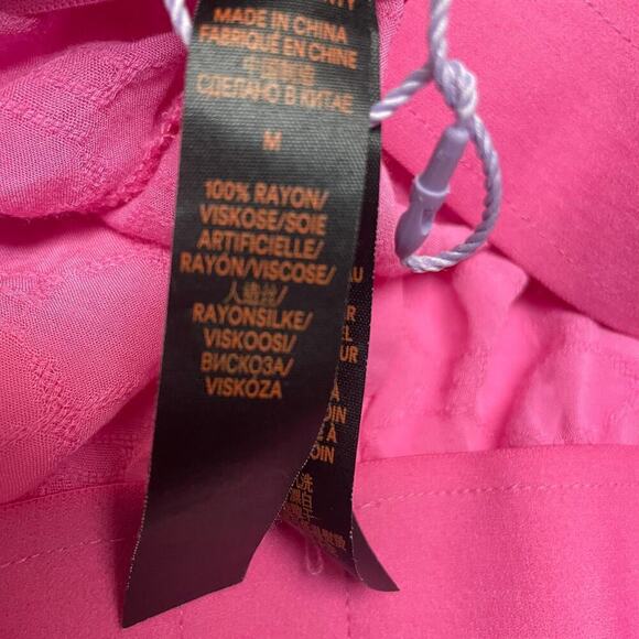 Savage Fenty Pink Wide Leg Lounge Pants Size Medium Loose Textured Sleep - Picture 5 of 5